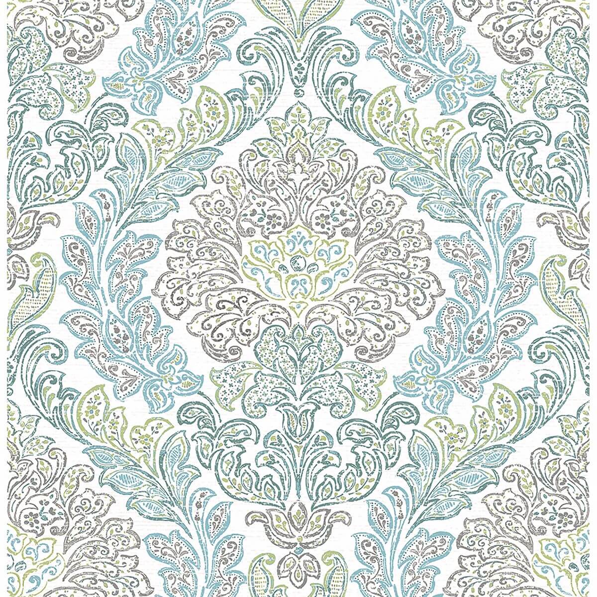 Fontaine Teal Damask