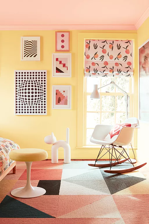 Pink Bedroom Yellow Paint